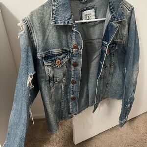 Forever 21 Blue Distressed Jean Jacket